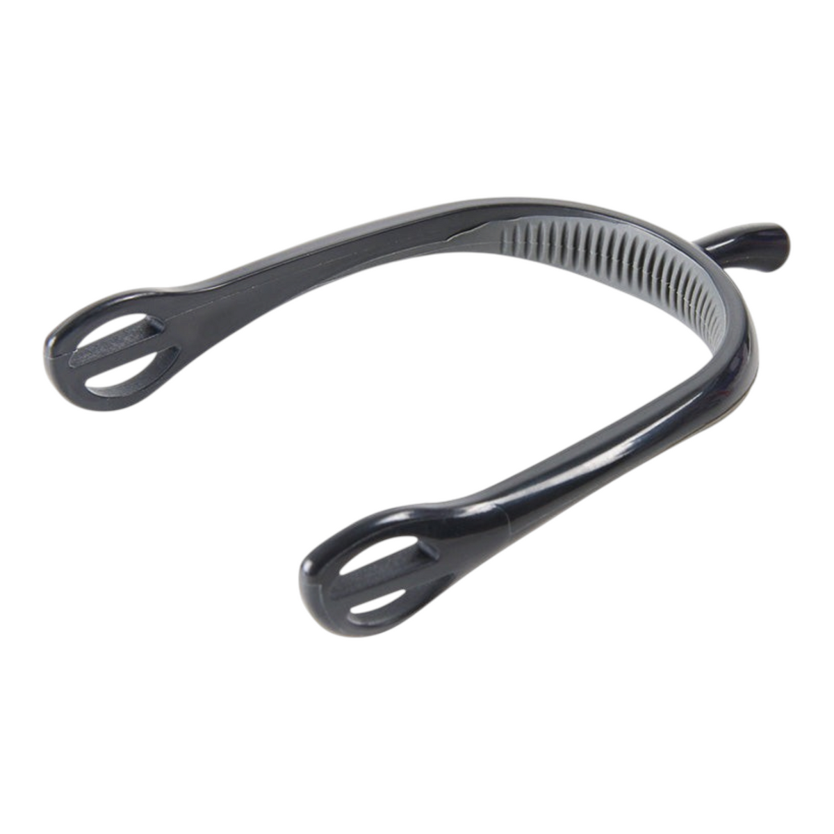 Connemara Country Waldhausen Gentle Contact black plastic horse riding spurs with anti-slip grip and rounded neck