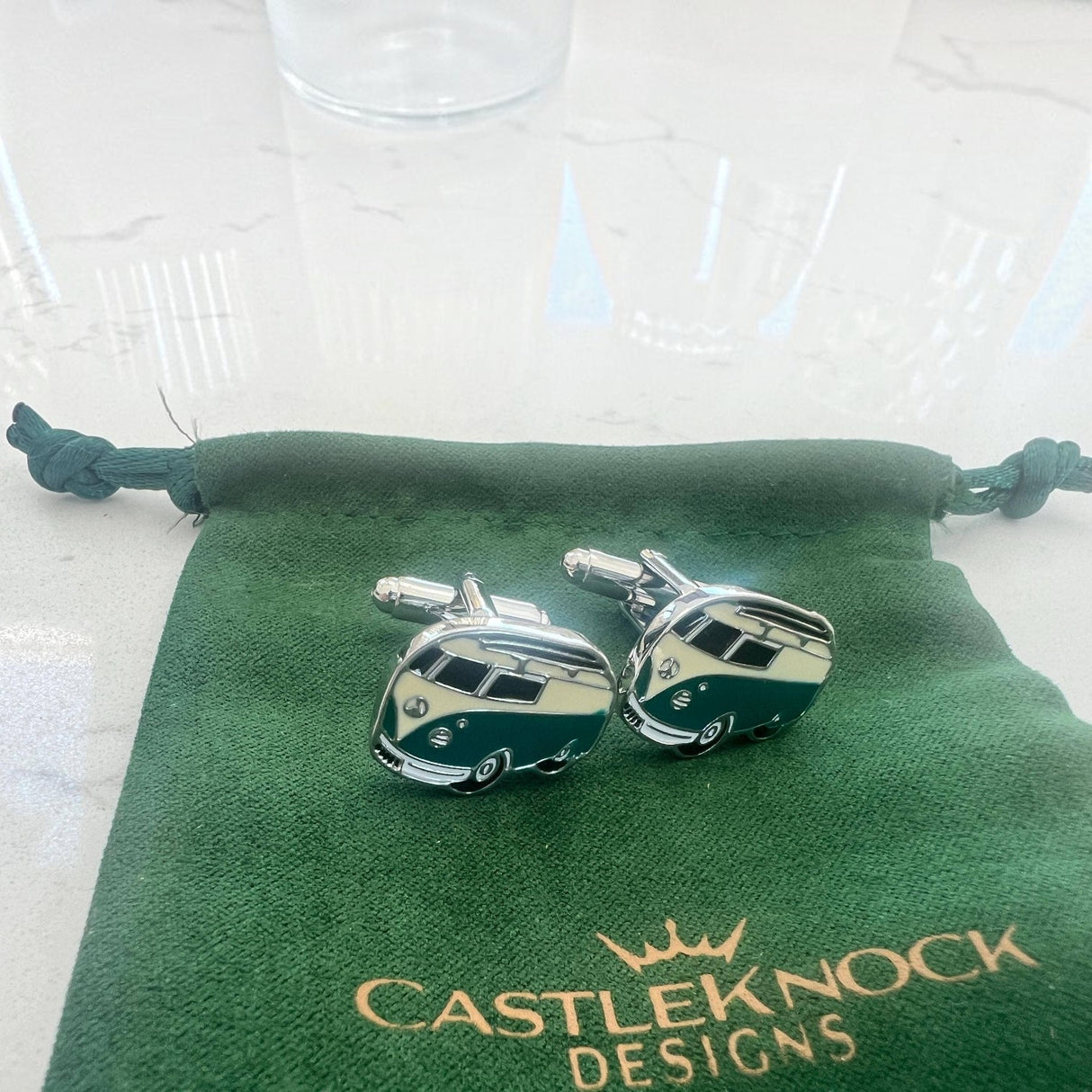 CastleKnock Designs Camper Van Cufflinks