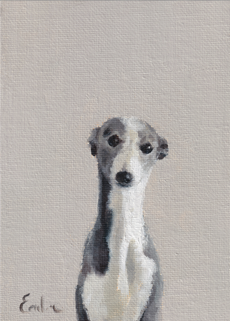 Emeline Watchorn Little Grey Whippet Greeting Card