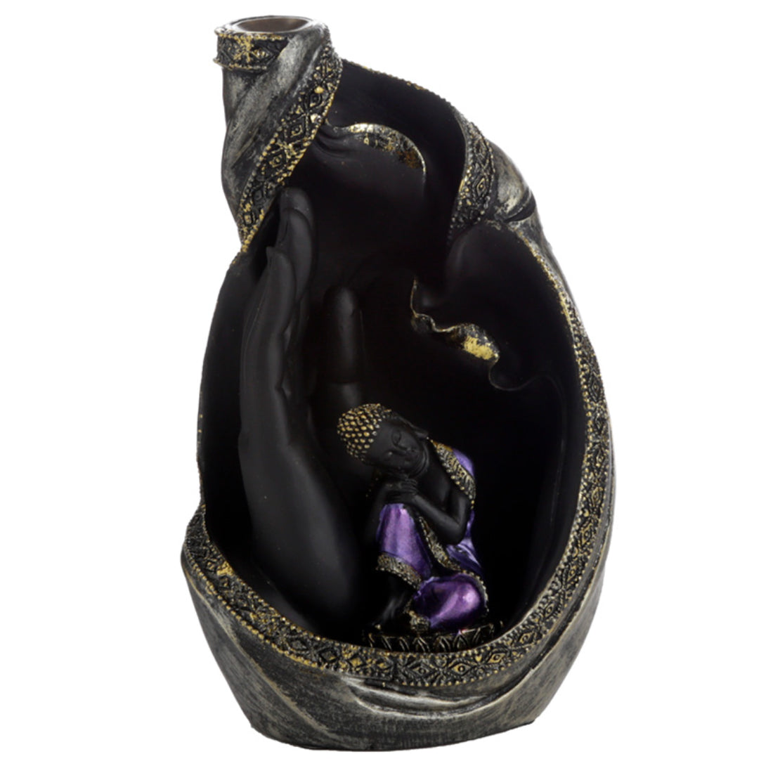 Thai Buddha in Hand Backflow Incense Burner