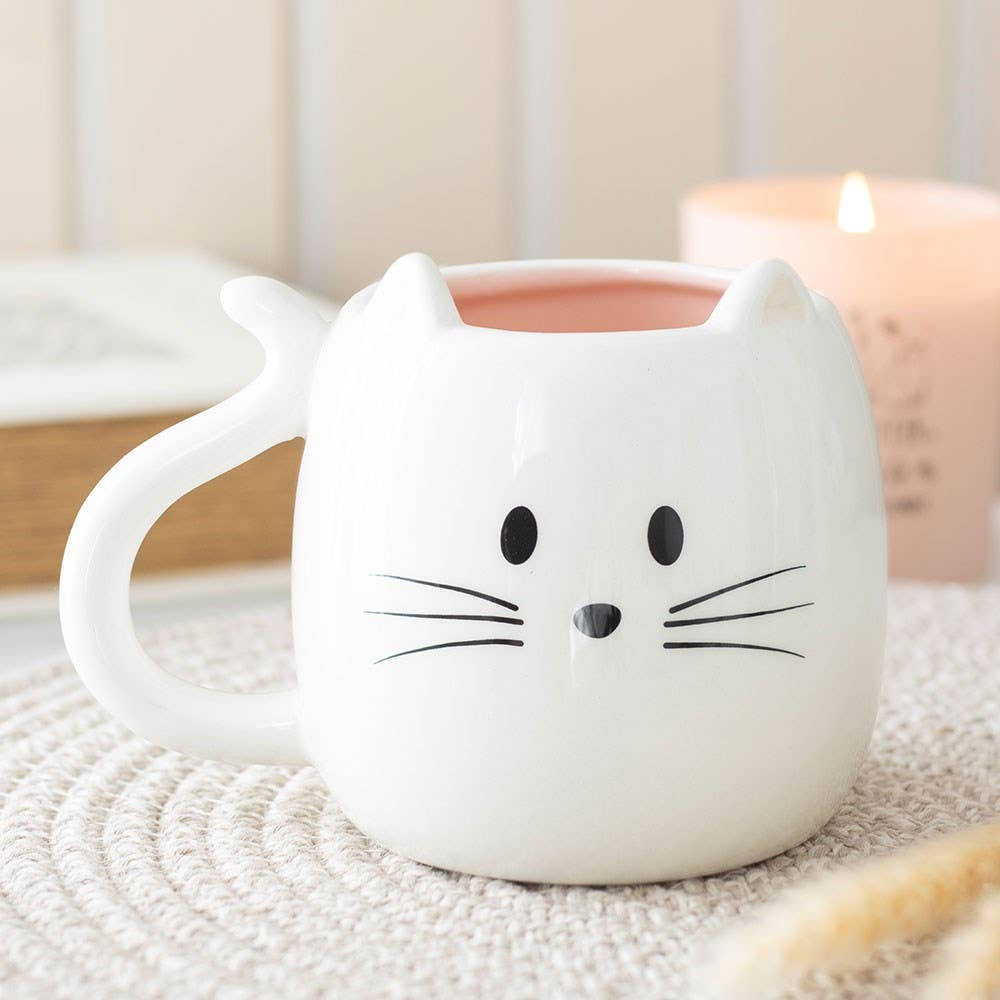 Something Different White Cat Shaped Mug