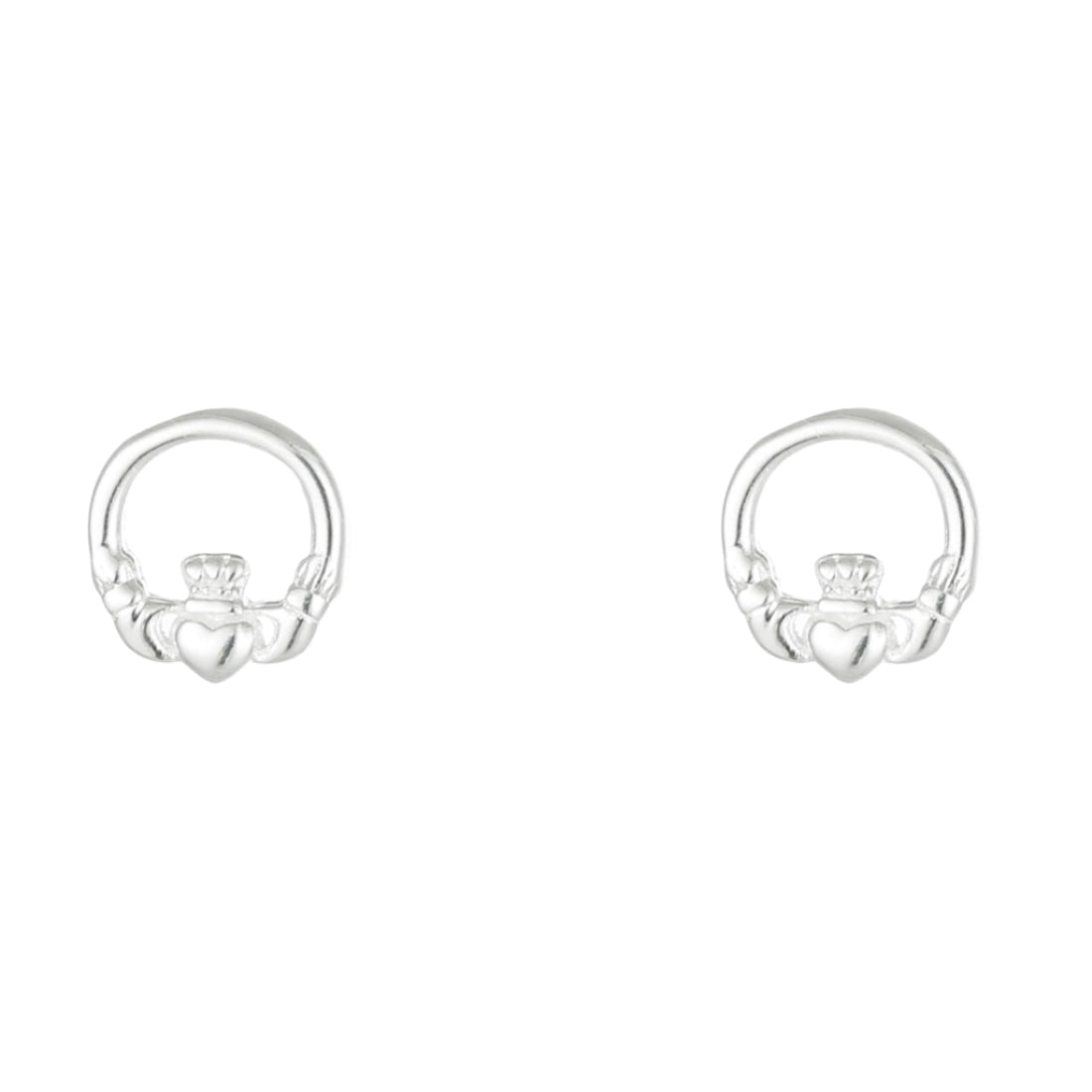 Gra Collection Plain Claddagh Earrings