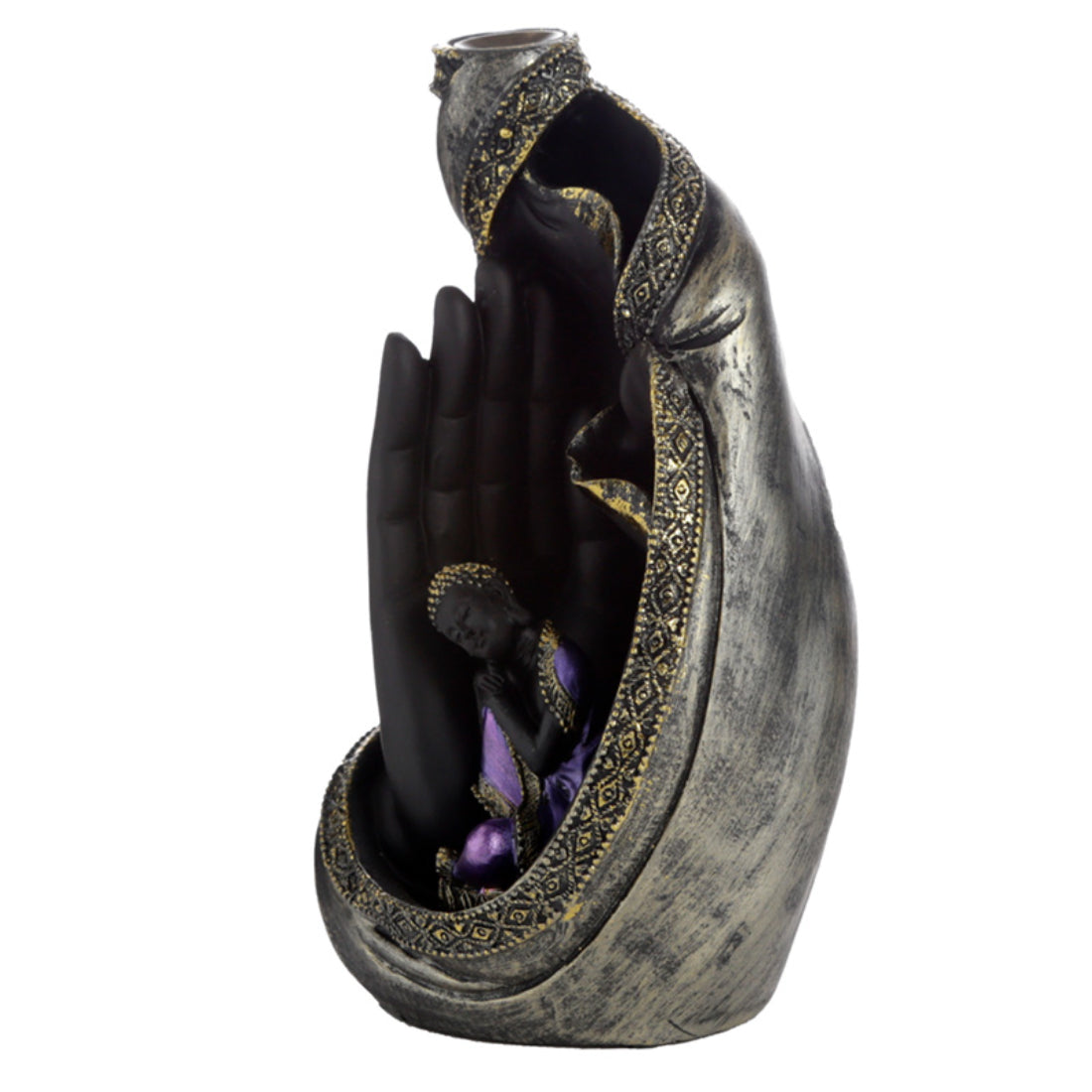 Thai Buddha in Hand Backflow Incense Burner