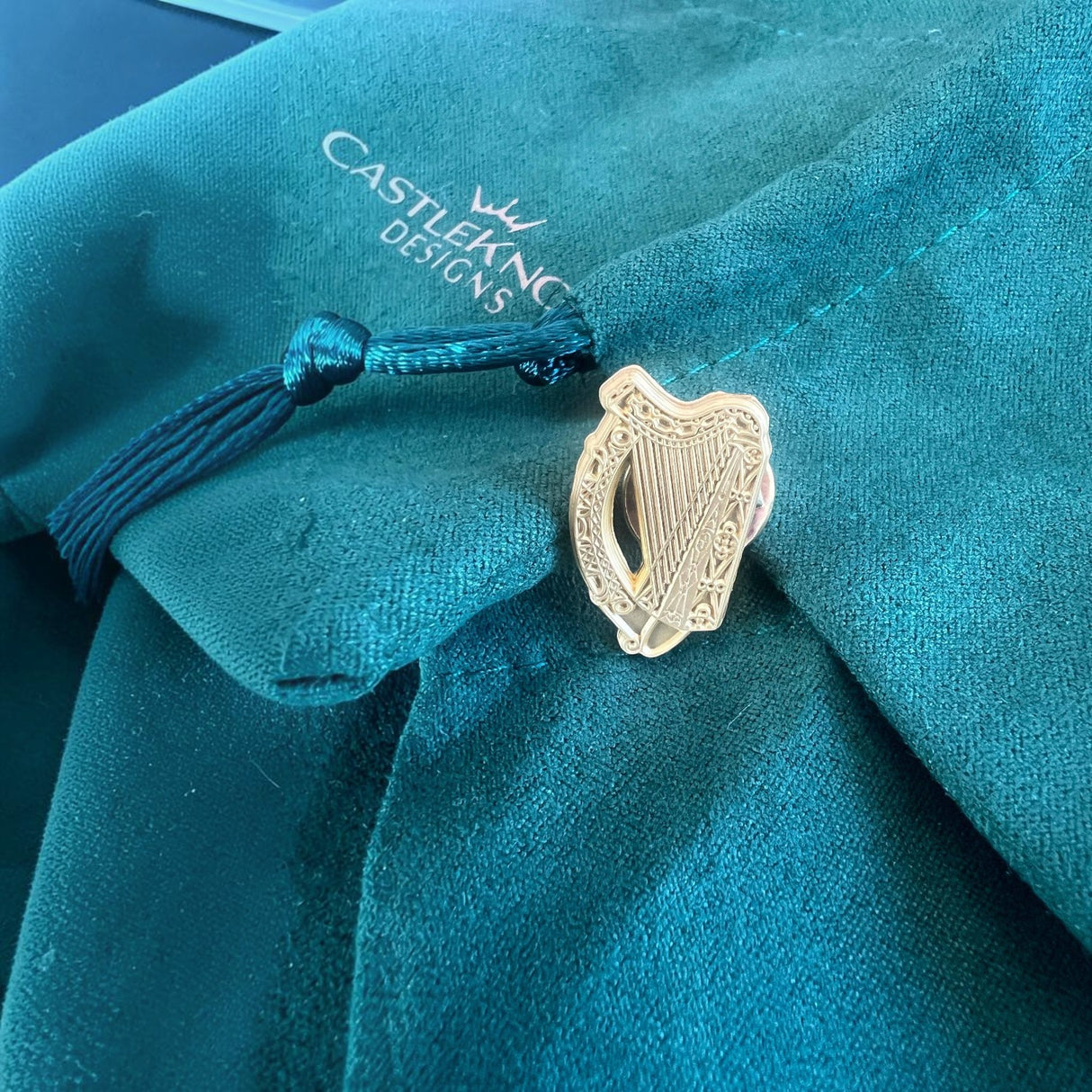 CastleKnock Designs Irish Harp Suit Pin - Gold