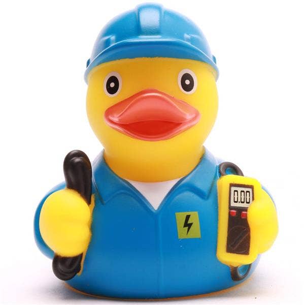 Duckshop Blue Electrician Rubber Duck