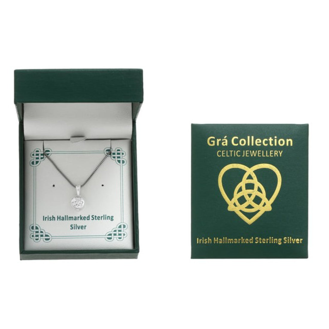 Gra Collection Shamrock Stud Necklace