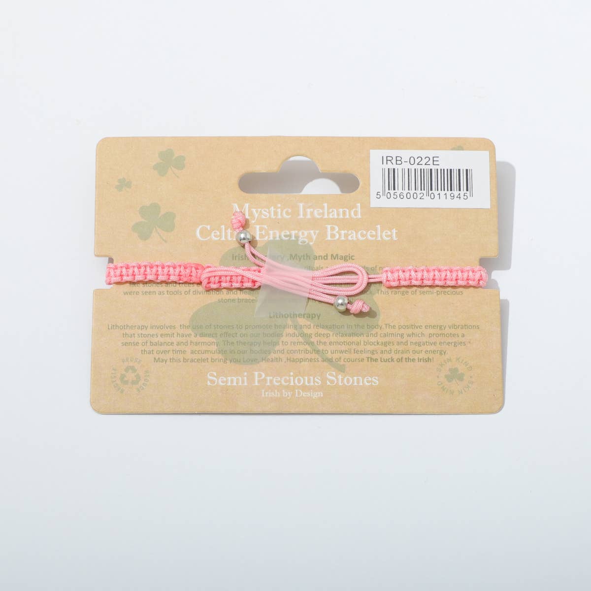 Celtic Ore Shamrock Rose Quartz Bracelet