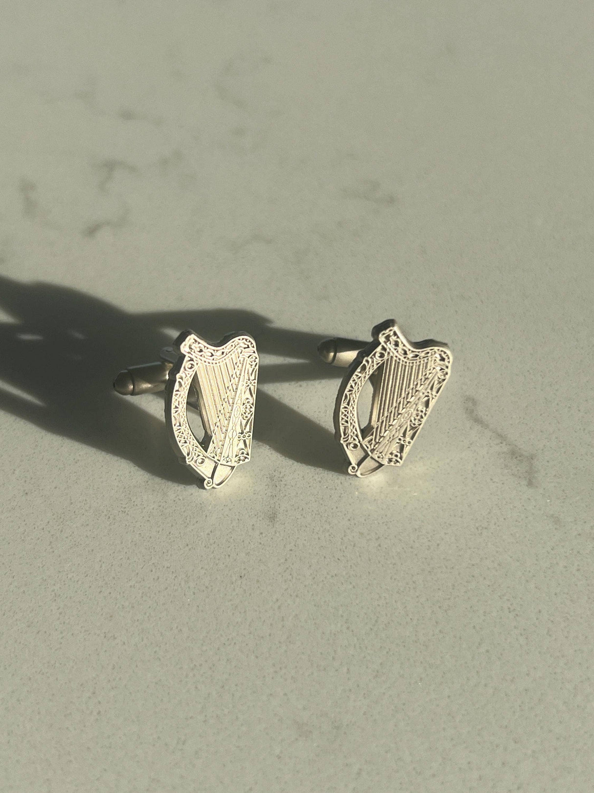 CastleKnock Designs Irish Harp Cufflinks - Silver