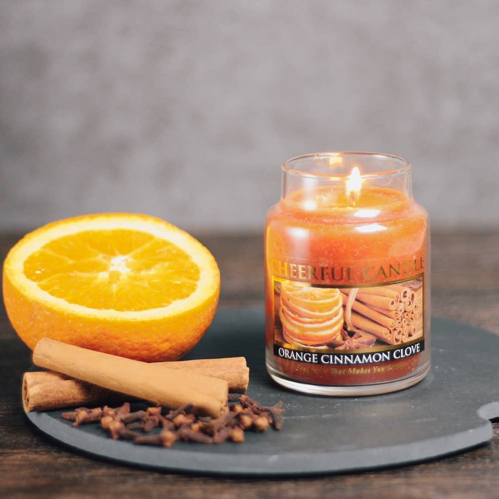 Cheerful Candle Orange Cinnamon Clove Jar Candle