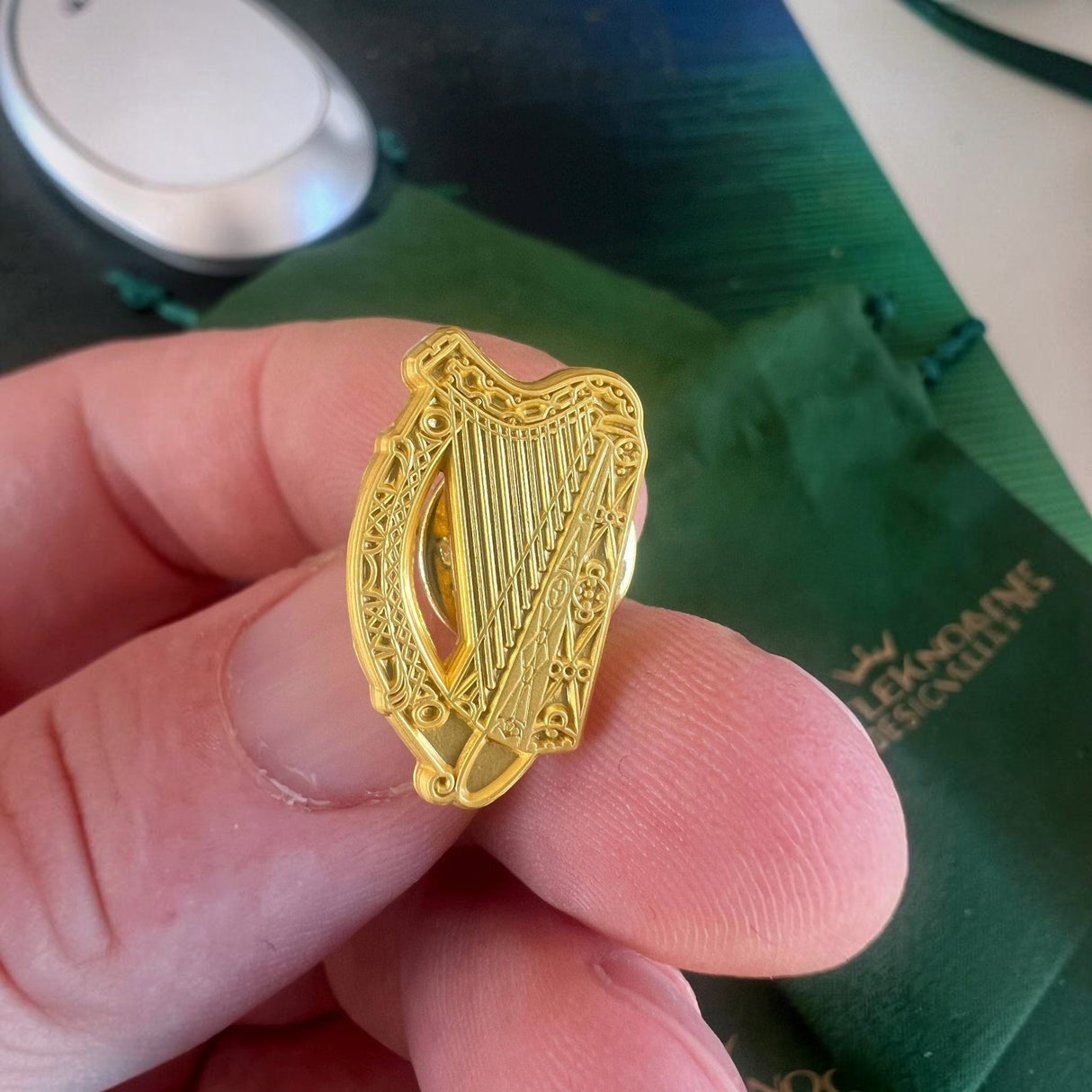 CastleKnock Designs Irish Harp Suit Pin - Gold