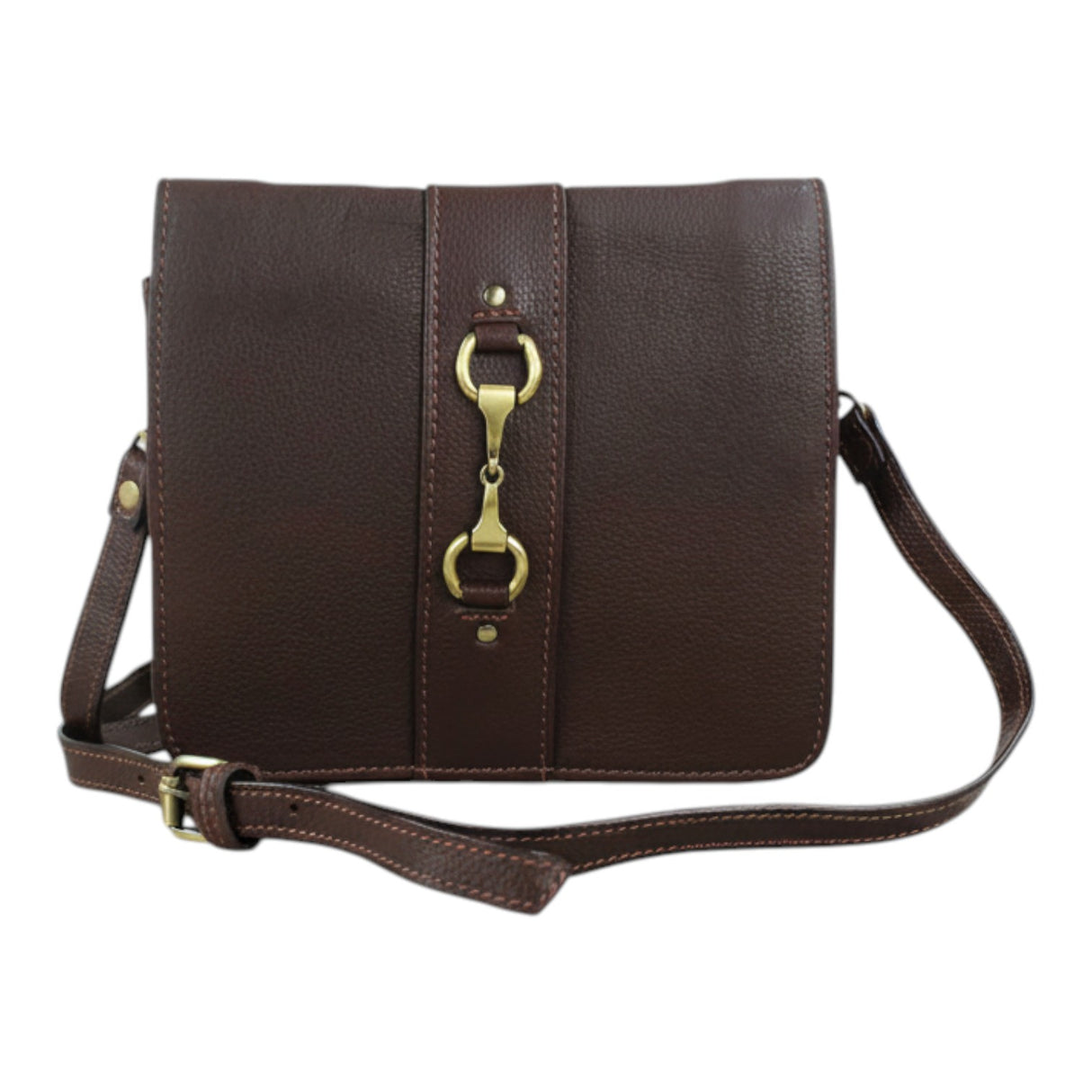 Grays 1922 Julia Bag with Snaffle Bit - Fine Leather Brown