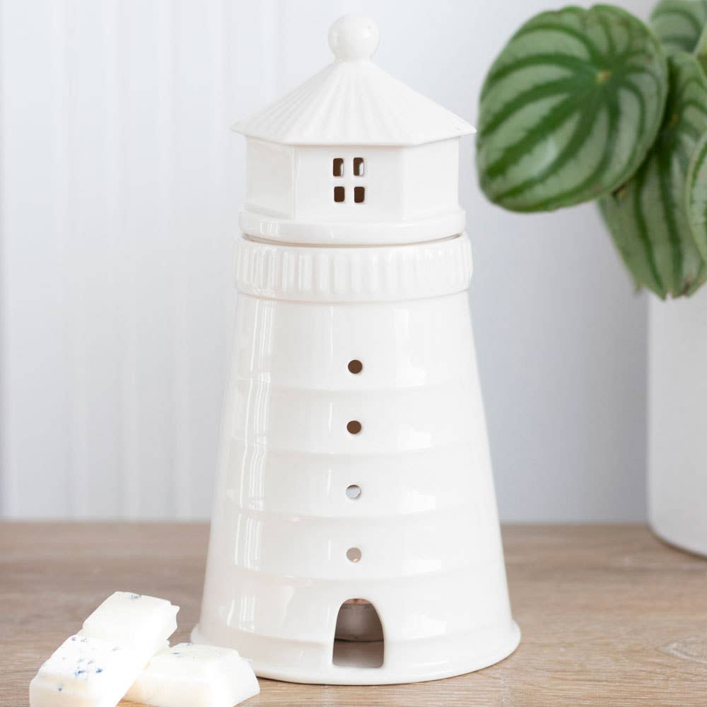 SD Nautical White Lighthouse Wax Burner