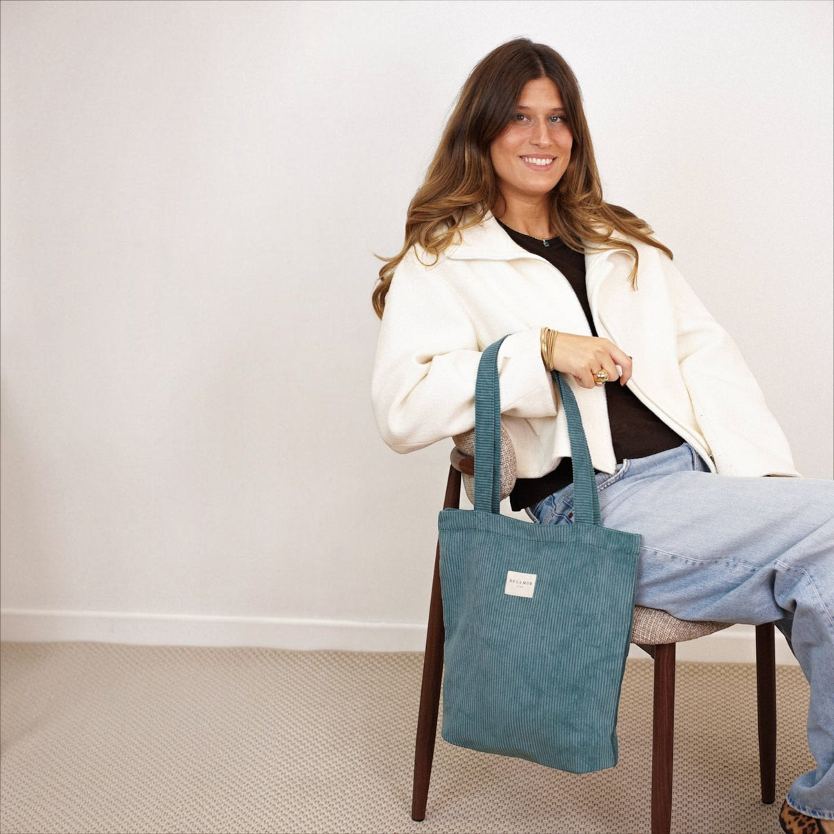 De La Mur Small Jade Zipper Bag