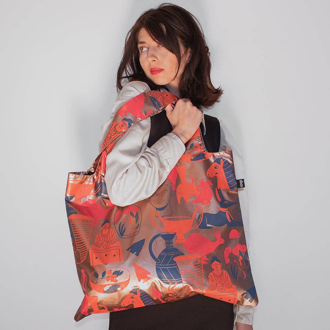 LOQI Rose Gold Metallic Tote Bag