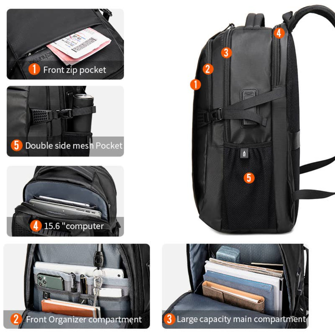 Marina Galanti Black Medium Backpack