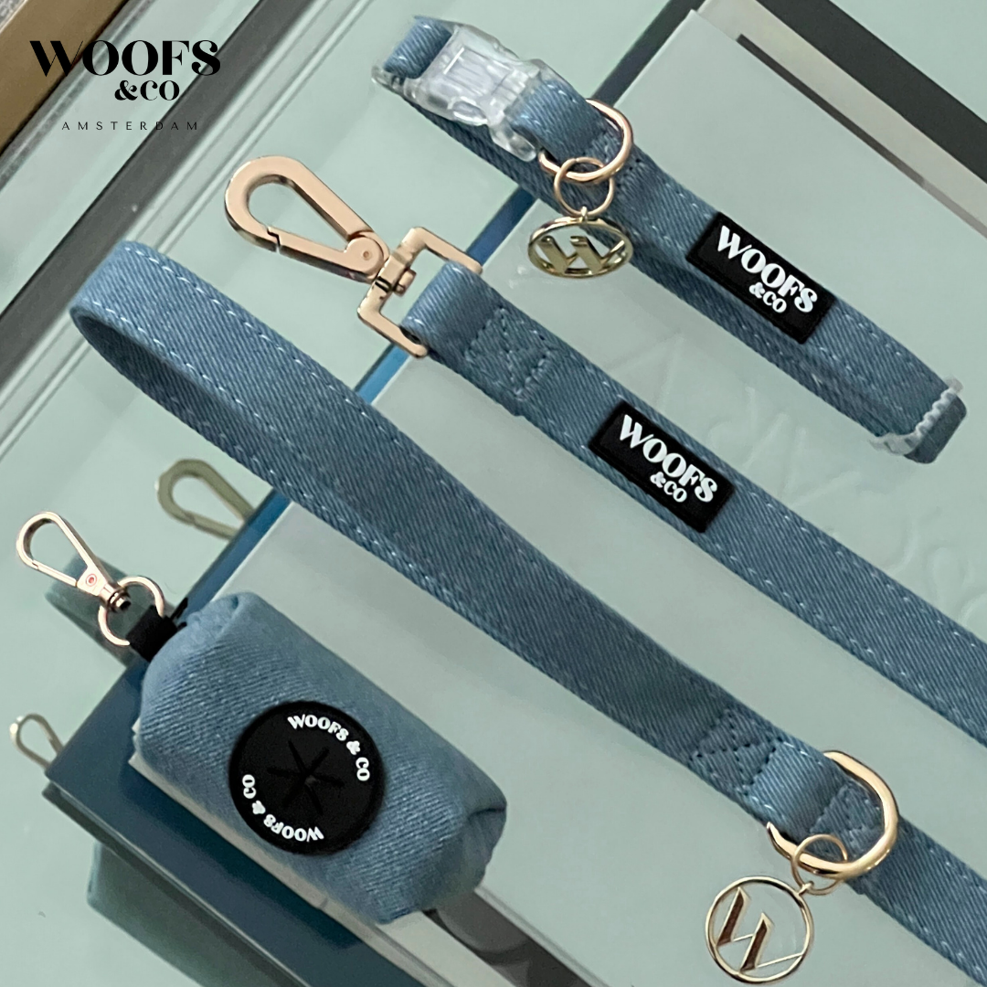 Woofs & Co Collar with Charm - Denim