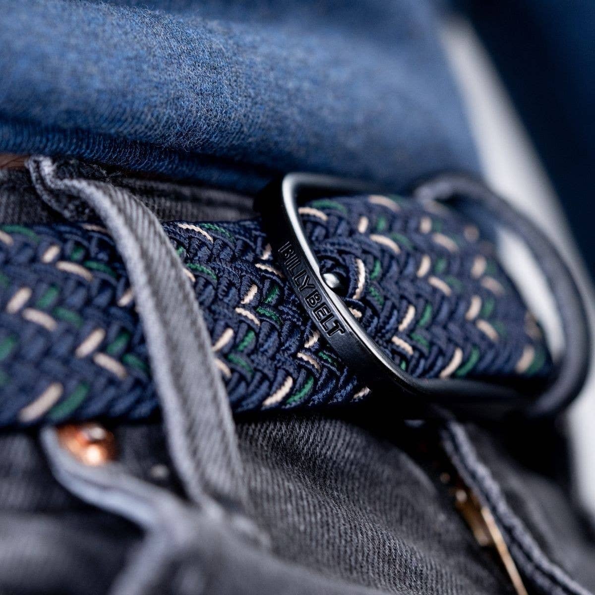 Billy Belt Navy, Green & Beige Belt