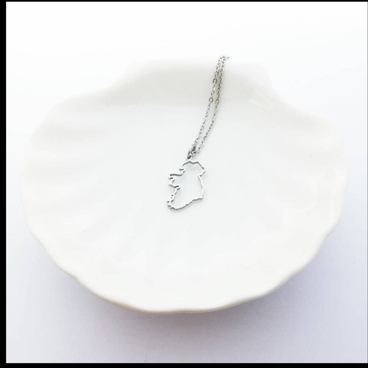 CastleKnock Designs Ireland Map Silver Transparent Necklace