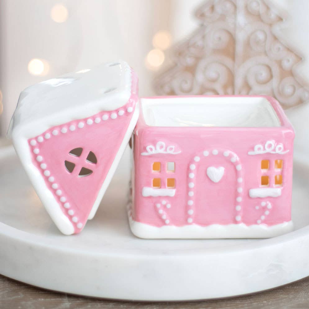 Something Different Pink Gingerbread House Oil Burner