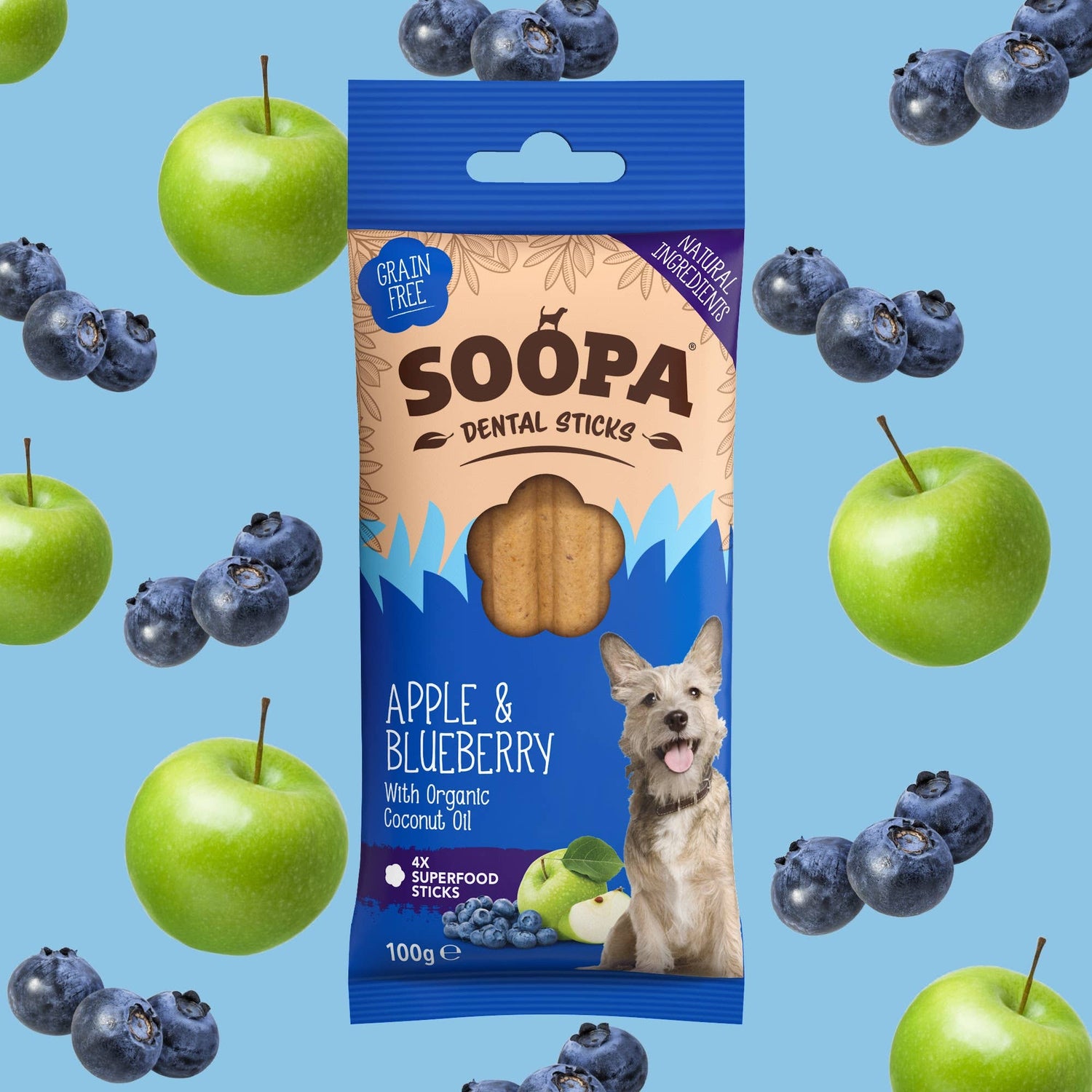 Apple & Blueberry Dog Dental Sticks