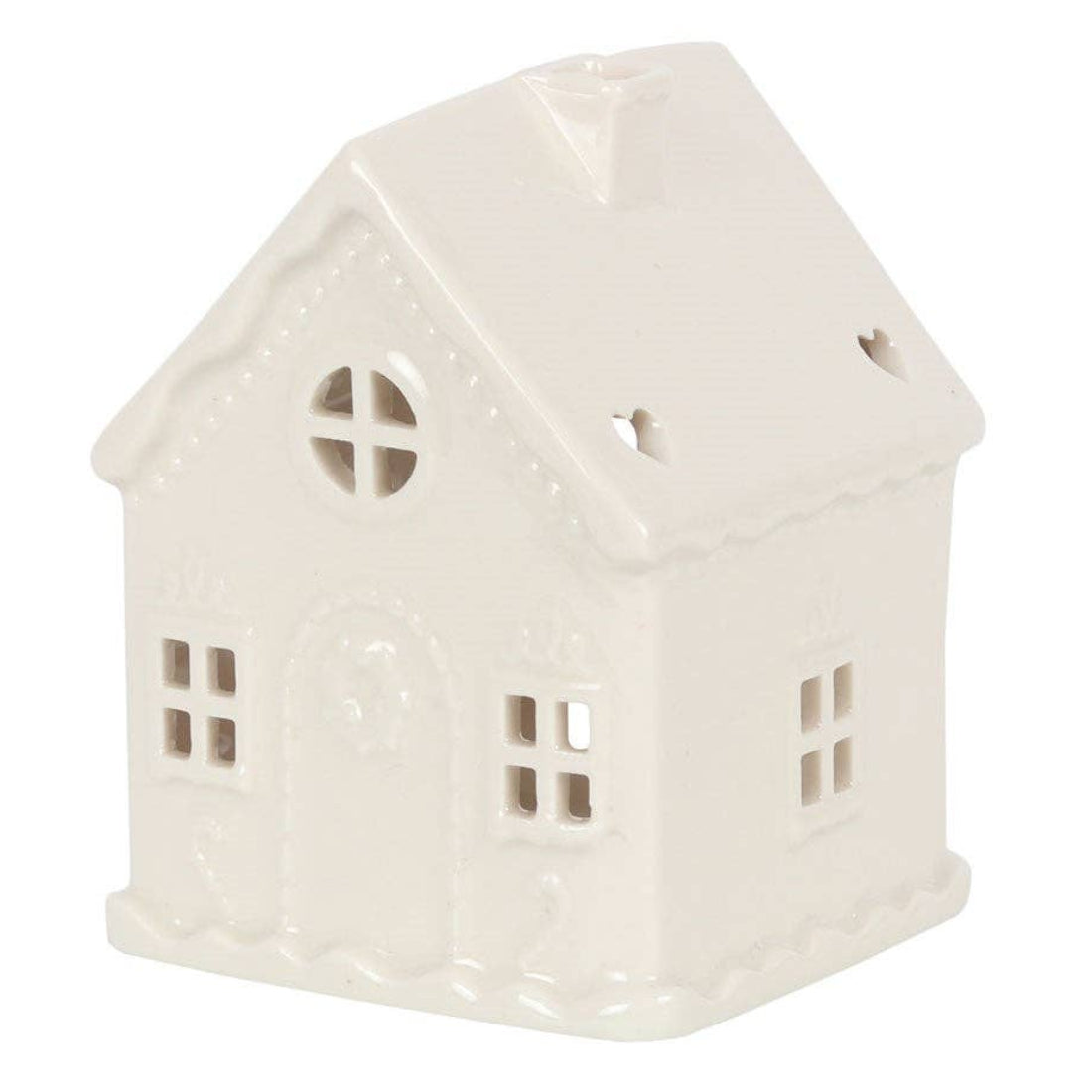 Something Different White Gingerbread House Tealight Holder
