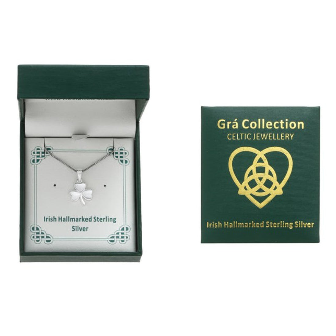 Gra Collection Plain Shamrock Necklace