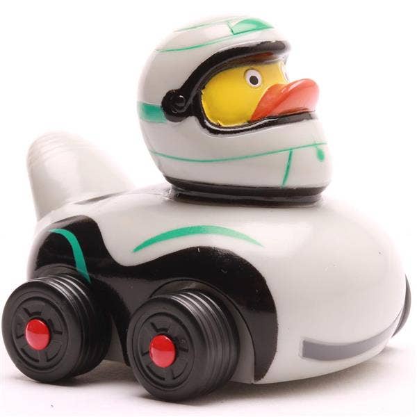 Duckshop Silver Ducks on Wheels Rubber Duck