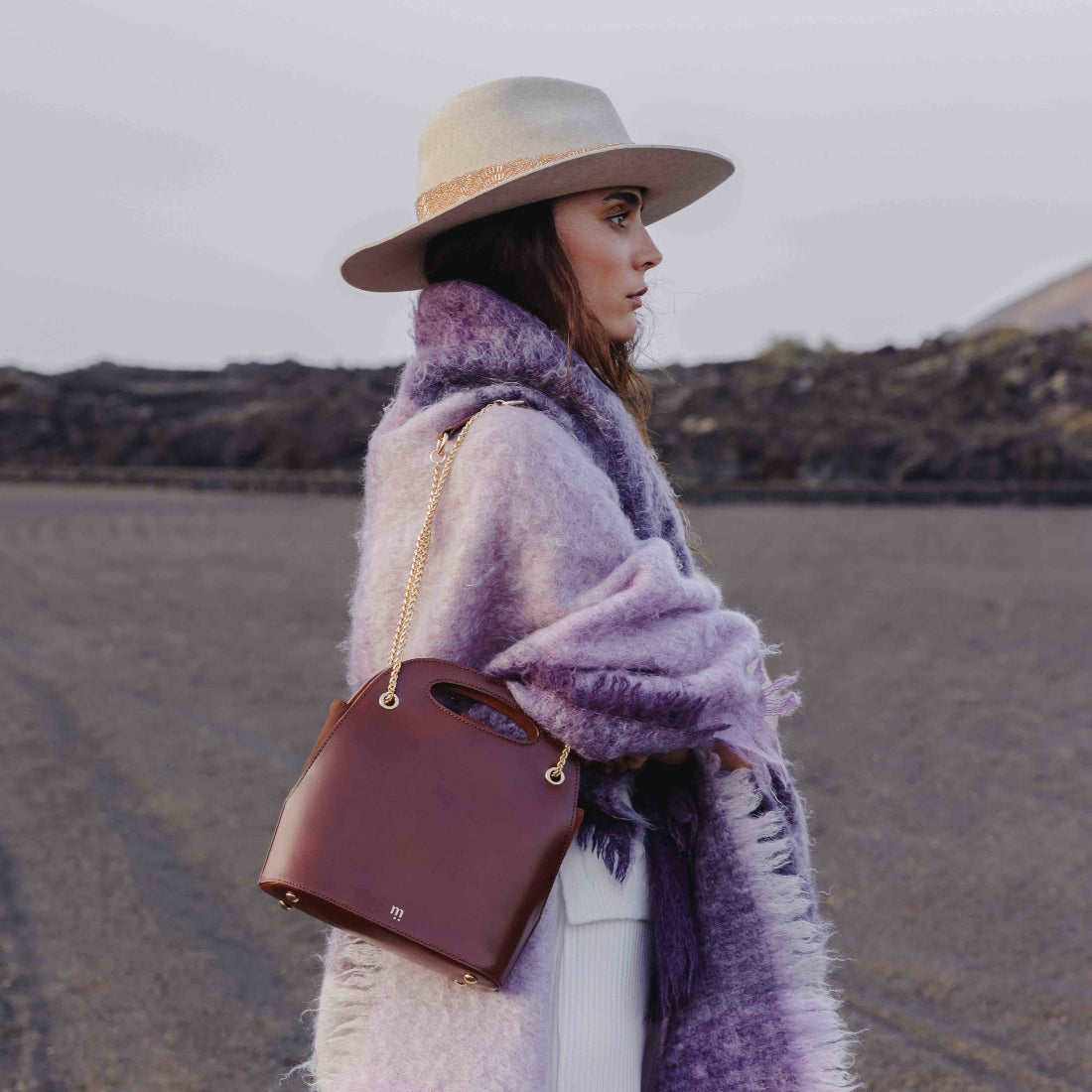 Maradji Jim Felt Hat Grey Geo Trim