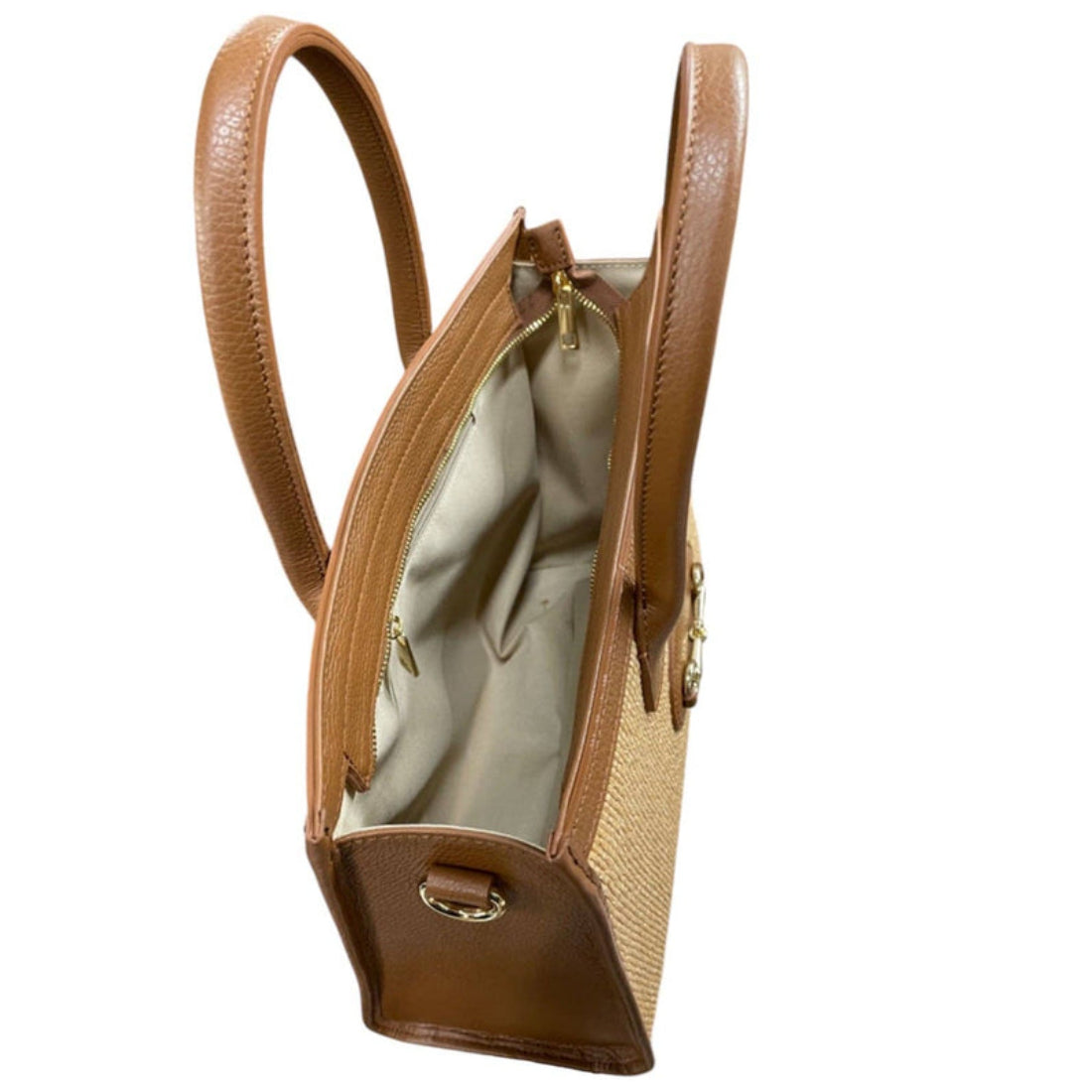 Modarno Leather and Raffia Shopper