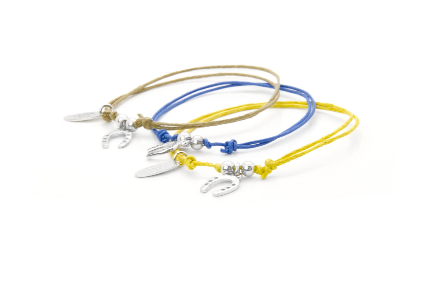 Talisman Silver Horseshoe Cord Bracelet