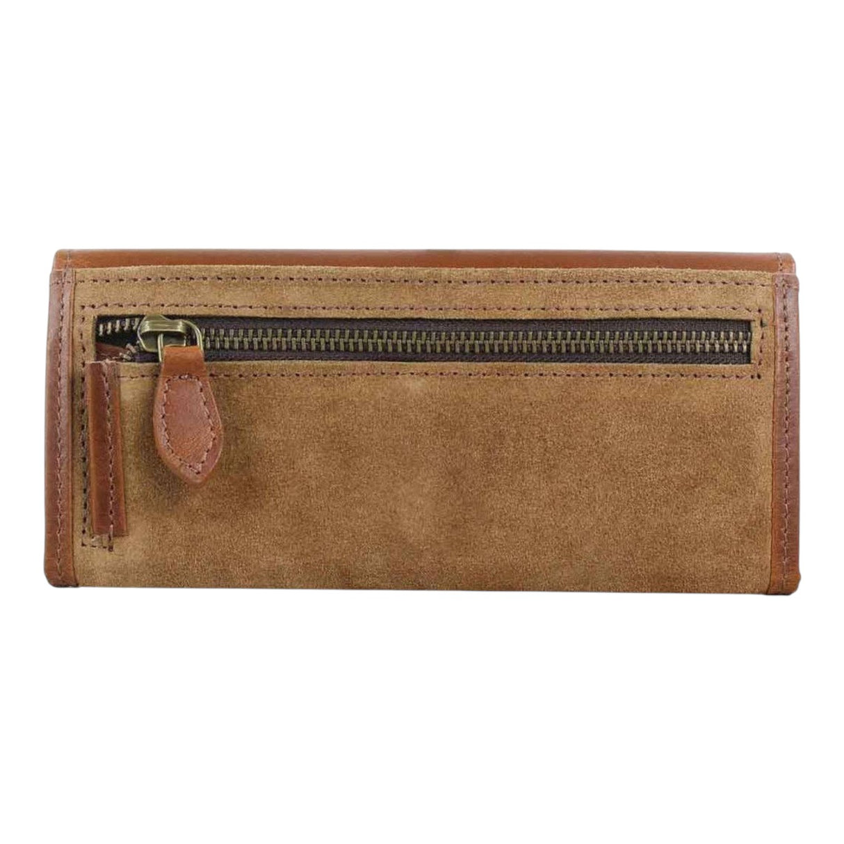 Grays 1922 Lily Snaffle Purse in Dark Tan and Suede