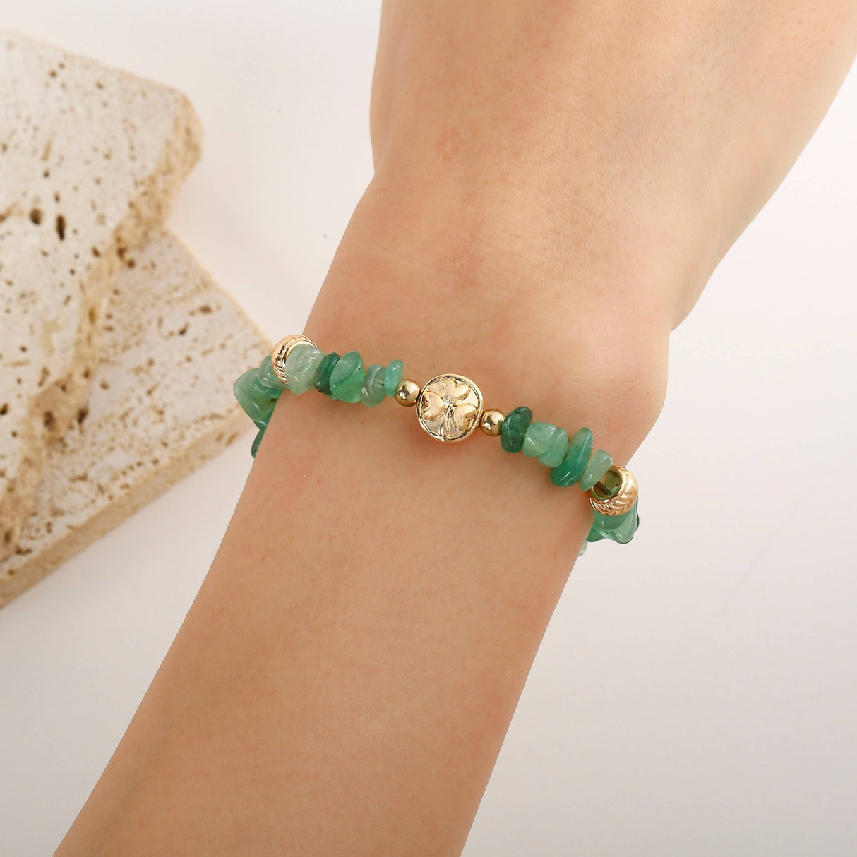 Celtic Ore Bracelet Chip Green Jade
