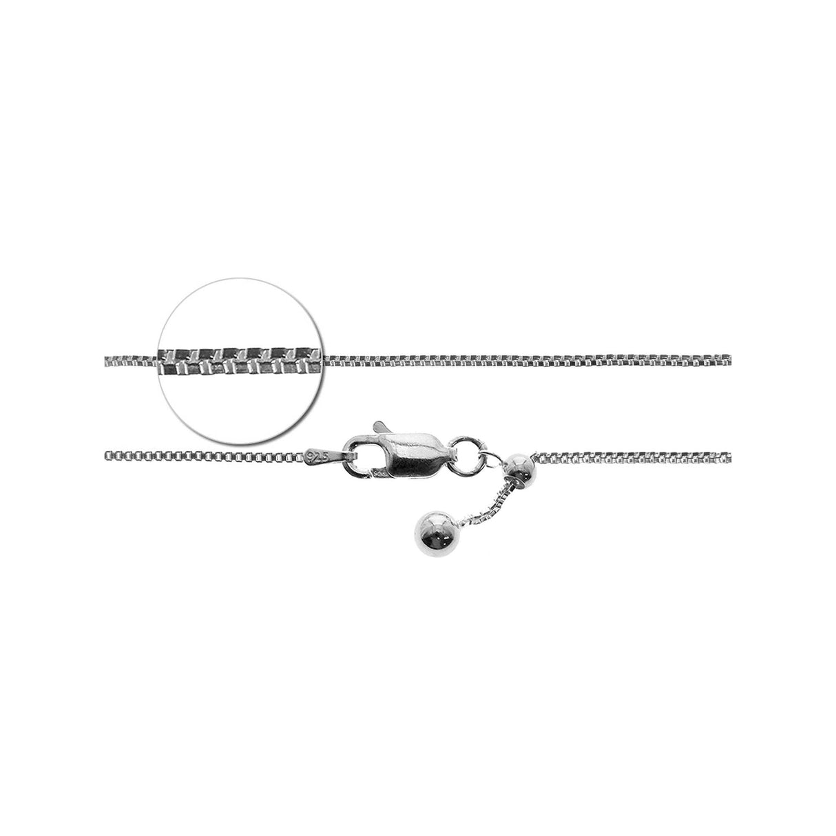 Kali Ma 24" Venetian box slider chain with silver ball detail