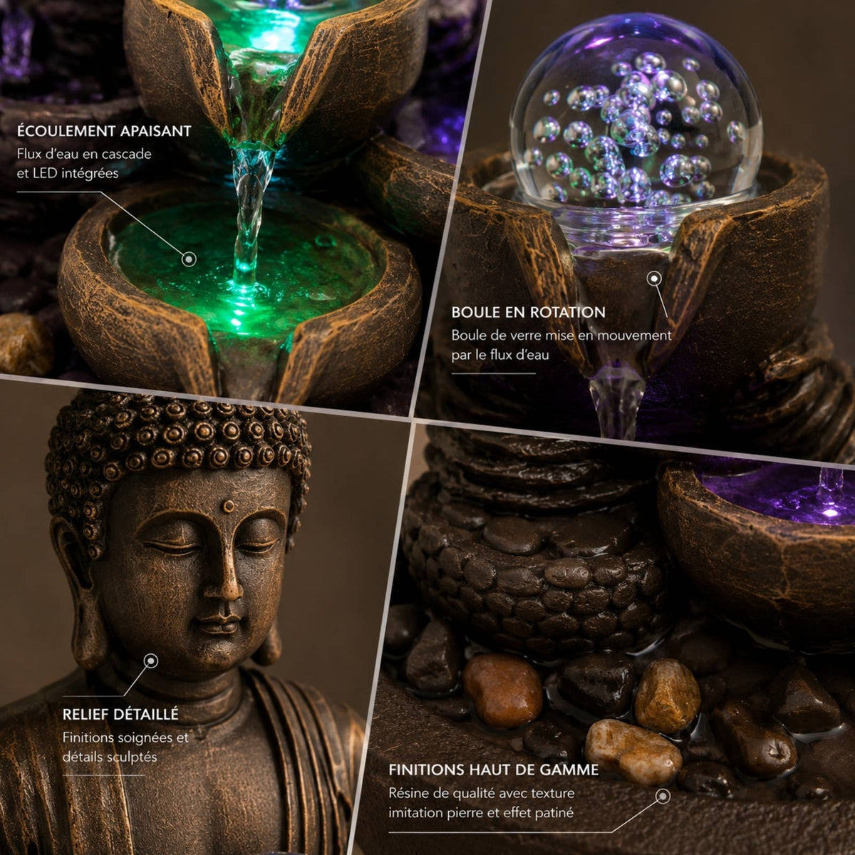 Zen Aroma Shanti Buddha Indoor Fountain