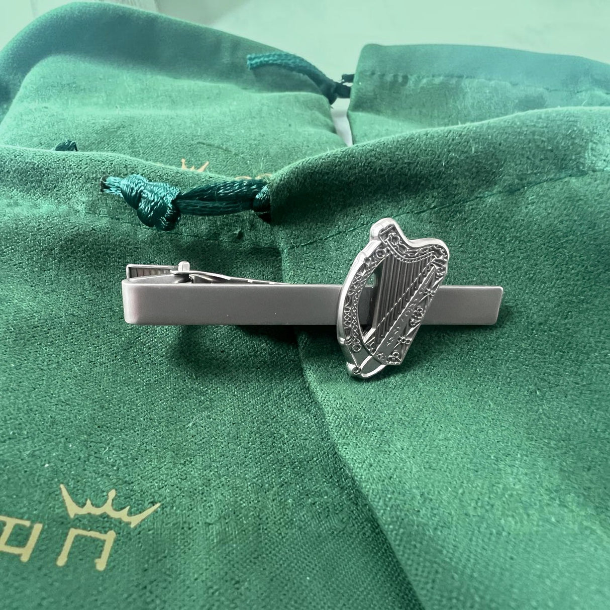CastleKnock Designs Irish Harp Tieclip - Silver