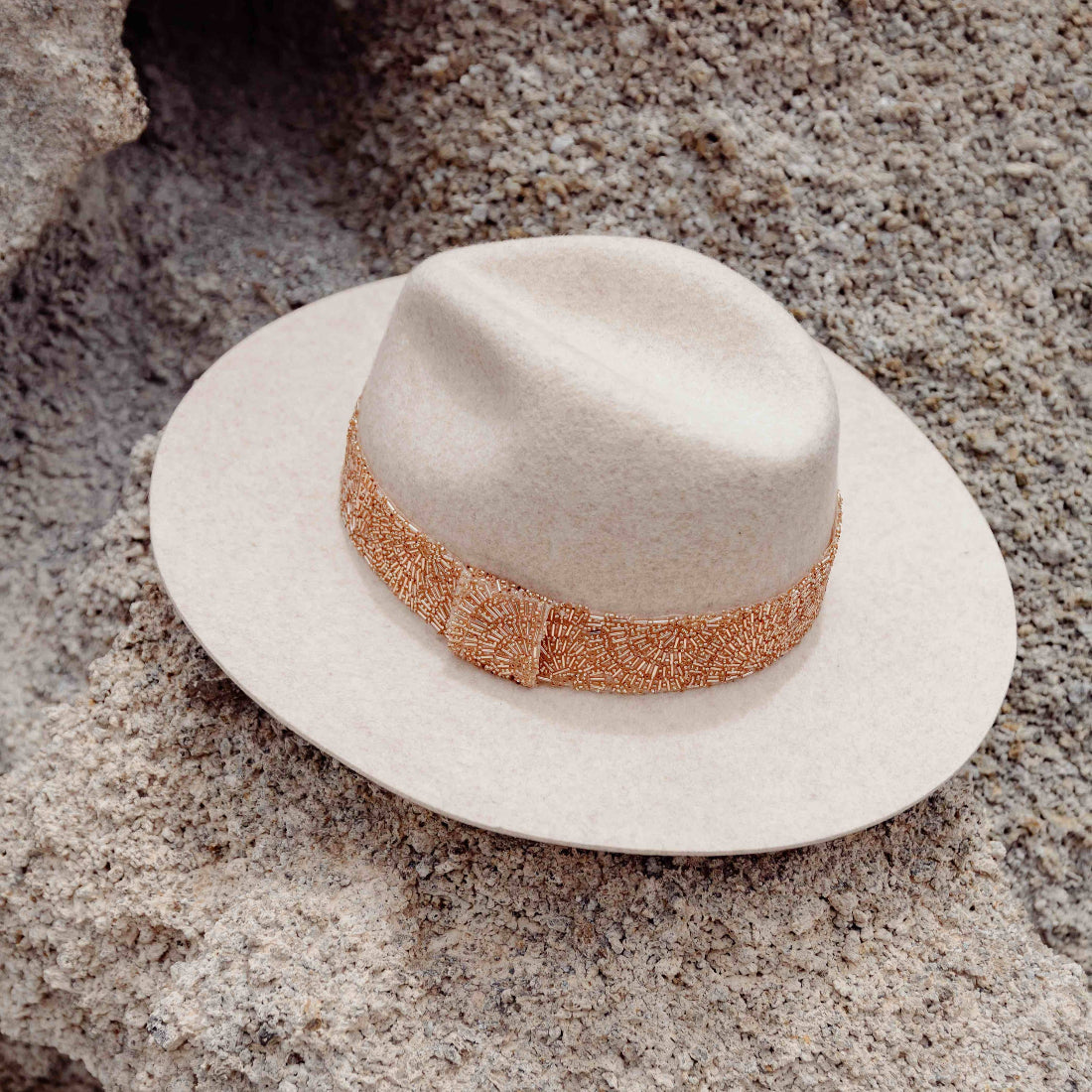 Maradji Jim Felt Hat Grey Geo Trim