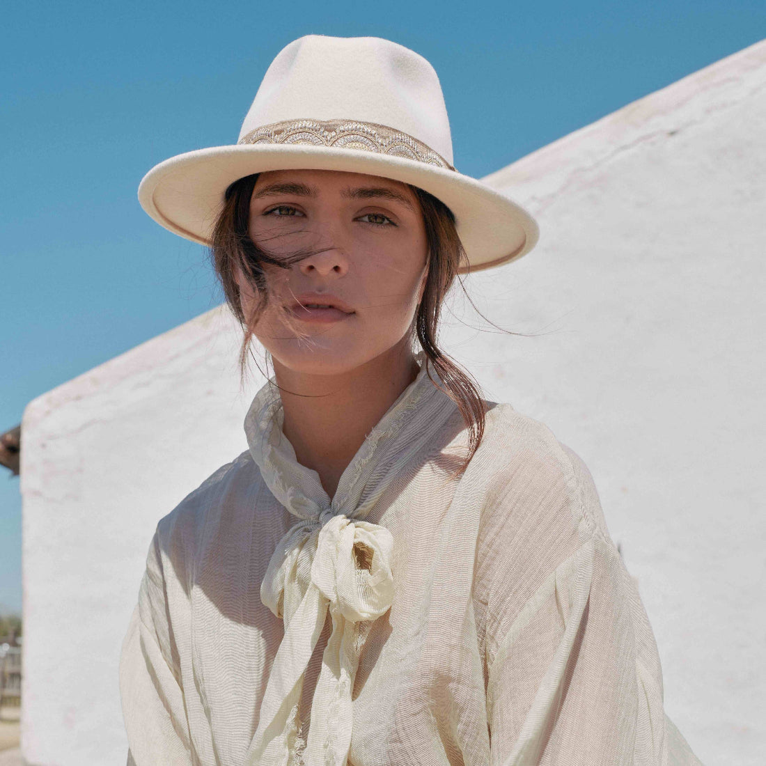 Maradji Jim Felt Hat Velvet Sequin Trim