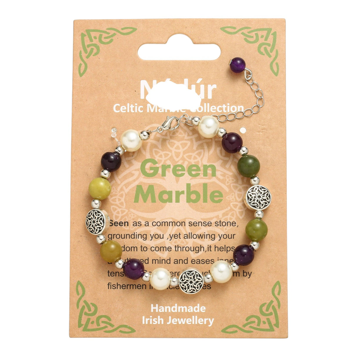 Celtic Ore Bracelet Metal Beads Trinity Marble