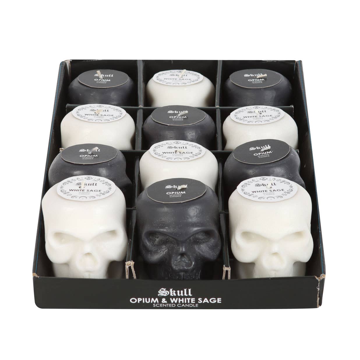 SD Opium & White Sage Skull Candles