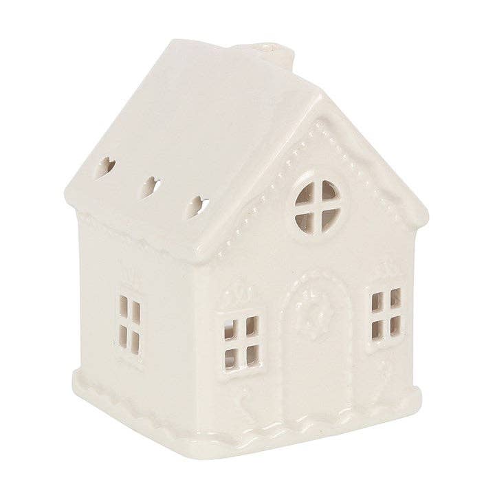 Something Different White Gingerbread House Tealight Holder