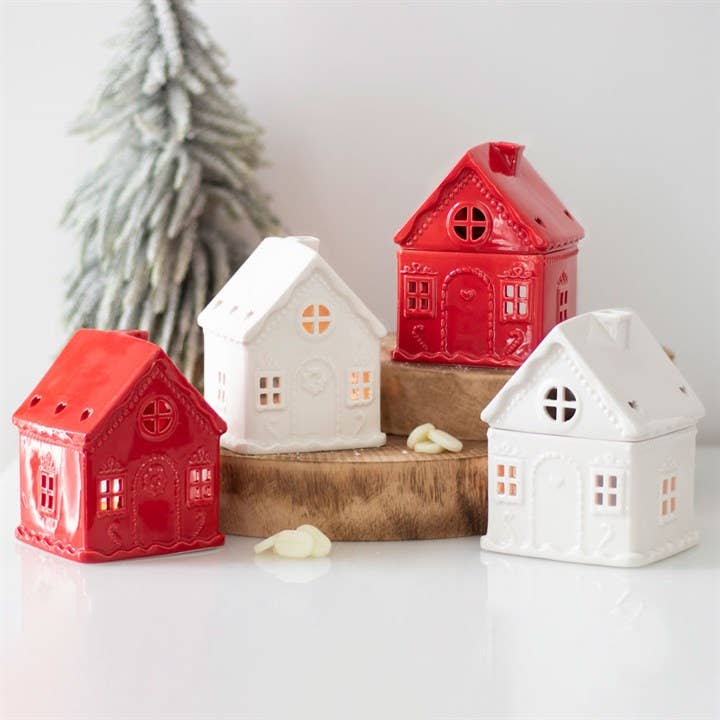 Something Different White Gingerbread House Tealight Holder