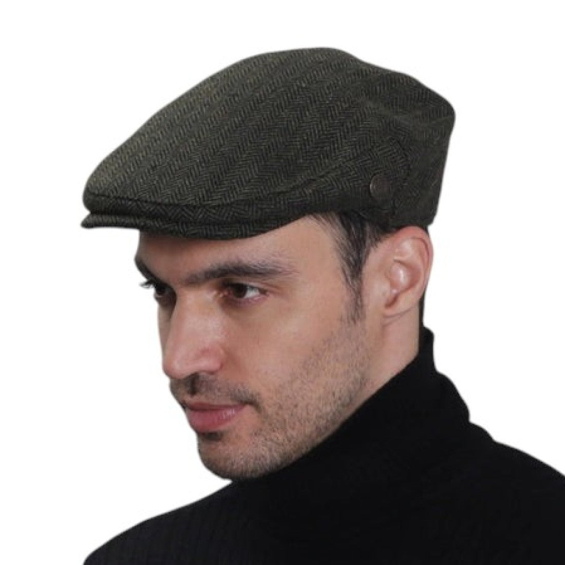 Boru Tweed Tweed Cap Green Herringbone