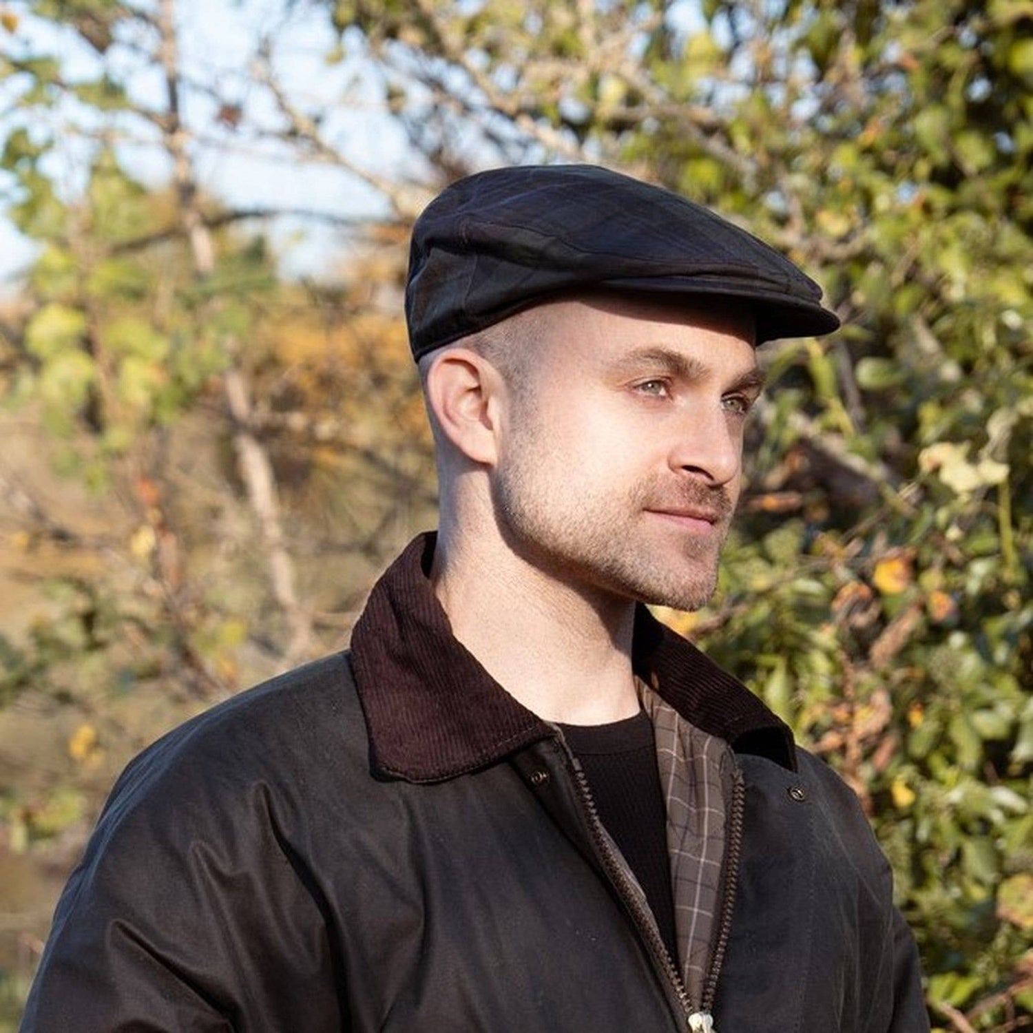 Heather Hats Charles Tartan Wax Flat Cap