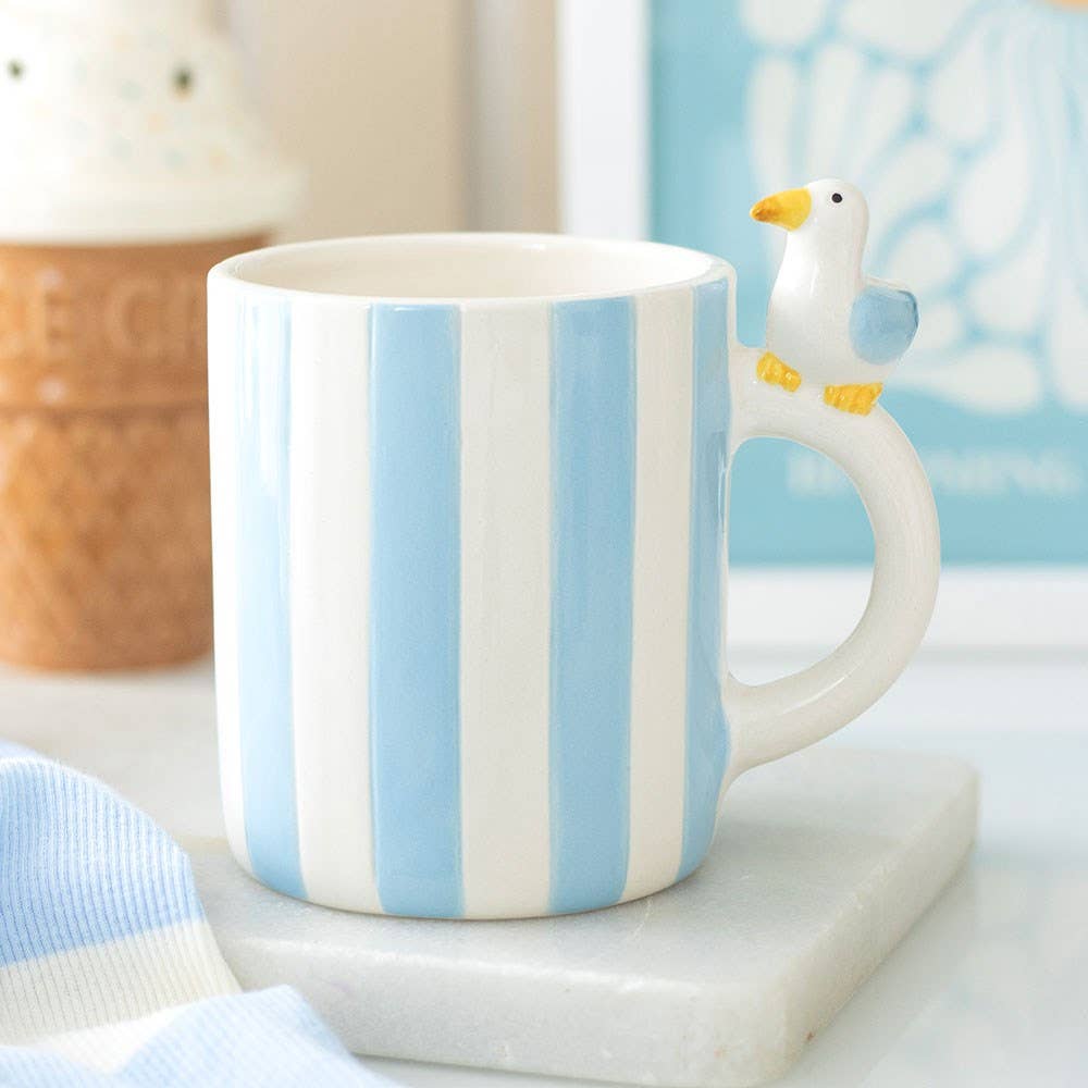 Something Different Striped Mug with Seagull