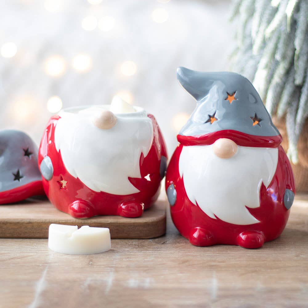 Something Different Red and Grey Gonk Tealight Holder
