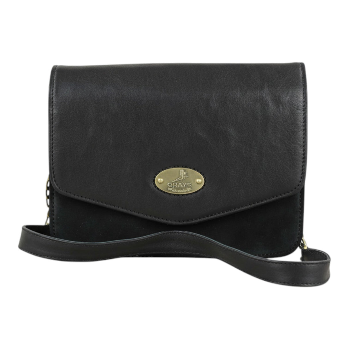 Grays 1922 Emma Evening Bag Black And Suede