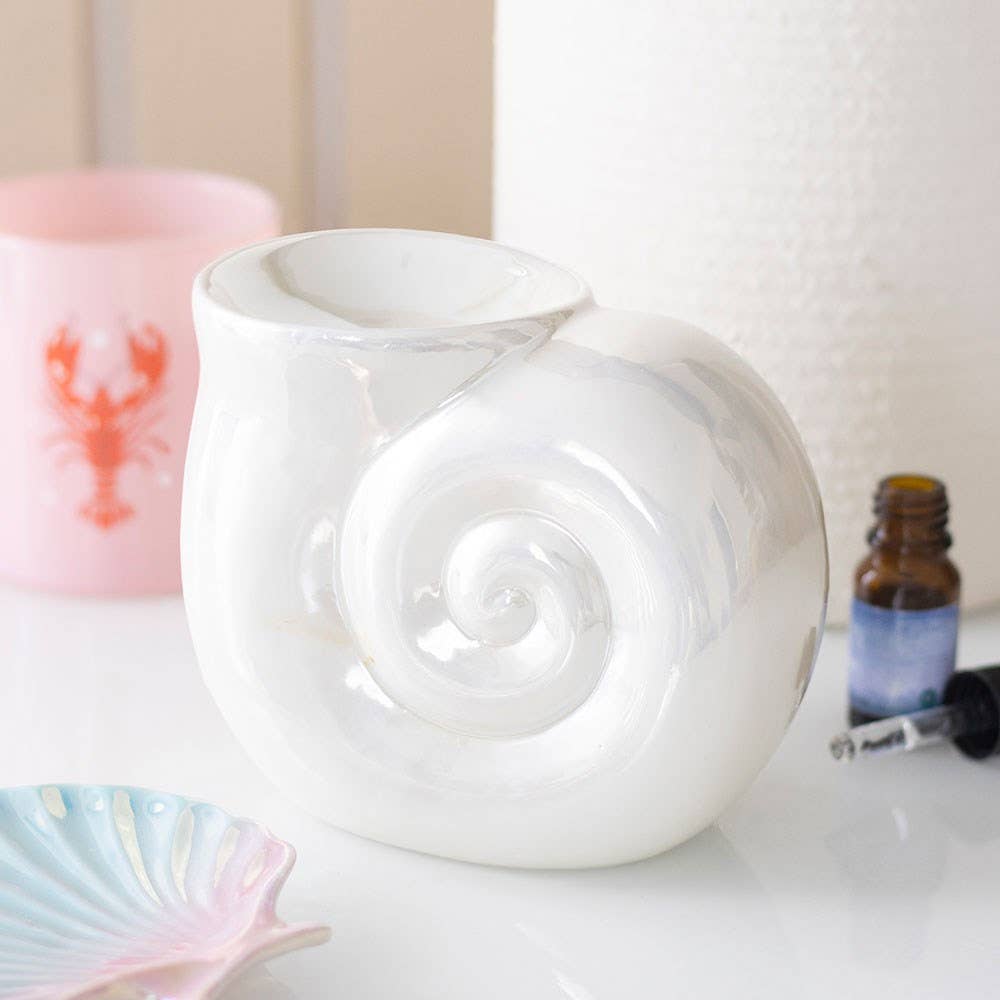 Something Different Pearlescent Spiral Shell Coastal Oil Burner