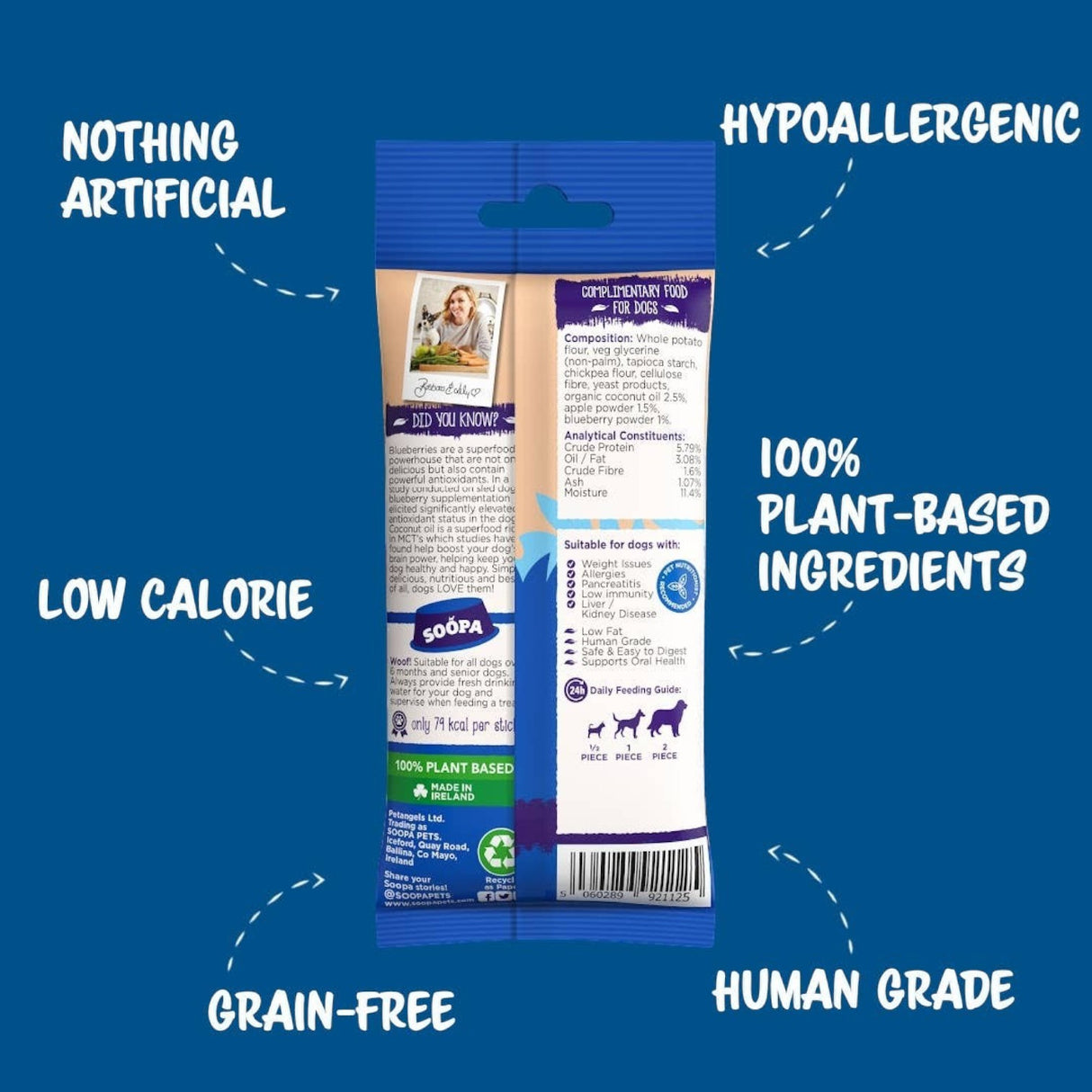 Soopa Apple & Blueberry Dog Dental Sticks