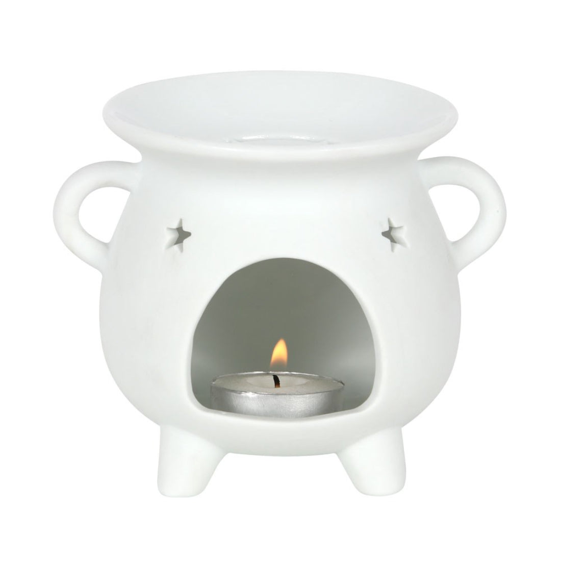 SD White Triple Moon Cauldron Burner
