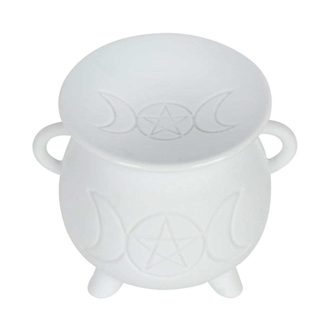 SD White Triple Moon Cauldron Burner